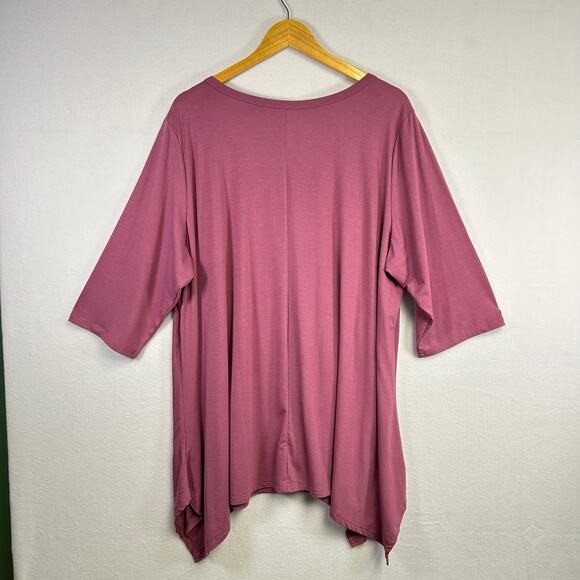 Woman's Mauve Tunic Top - Size 3X Boho Normcore Athleisure - Picture 10 of 12
